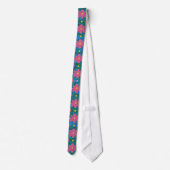 Rangoli Flowers, Polka Dots on Blue Unisex Necktie Stropdas (Achterkant)