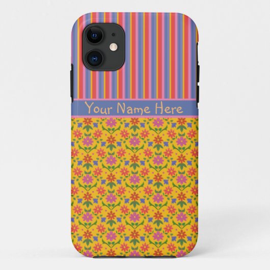 Rangoli Flowers, Stripes iPhone 5/5s Xtreme Hoesje (Achterkant)