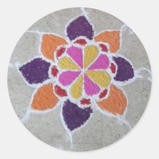 Rangoli.jpg Ronde Sticker (Voorkant)