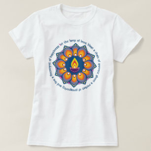 Rangoli met Diya en de traditionele Diwali wens T-shirt