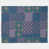 Rangoli Patronen Faux Patchwork Fleece Blanket Deken (Voorkant (Horizontaal))