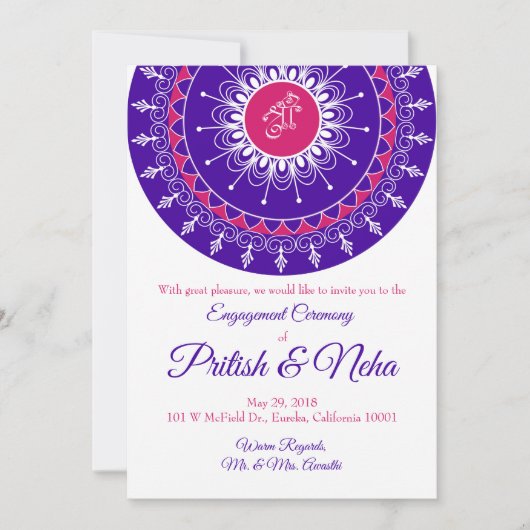 Rangoli-uitnodigingskaart Kaart (Voorkant)