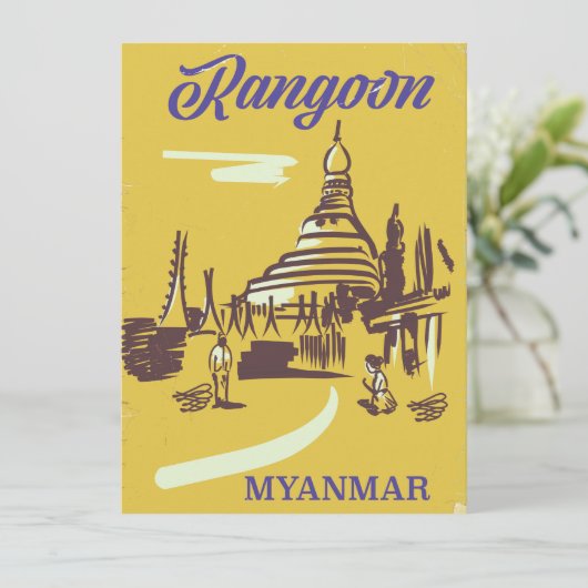 Rangoon Myanmar vintage poster (Staand voorkant)