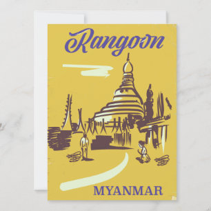 Rangoon Myanmar vintage poster