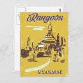 Rangoon Myanmar vintage poster Briefkaart (Voorkant / Achterkant)