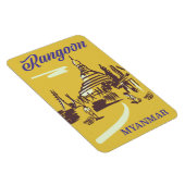 Rangoon Myanmar vintage poster Magneet (Rechterzijde)