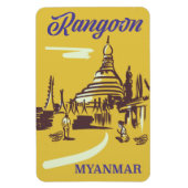 Rangoon Myanmar vintage poster Magneet (Verticaal)