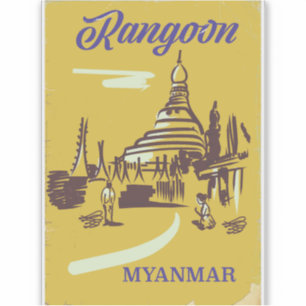 Rangoon Myanmar vintage poster Sticker