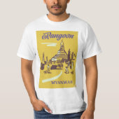Rangoon Myanmar vintage reisposter T-shirt (Voorkant)