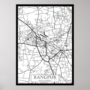 Rangpur Bangladesh Stadkaart Poster