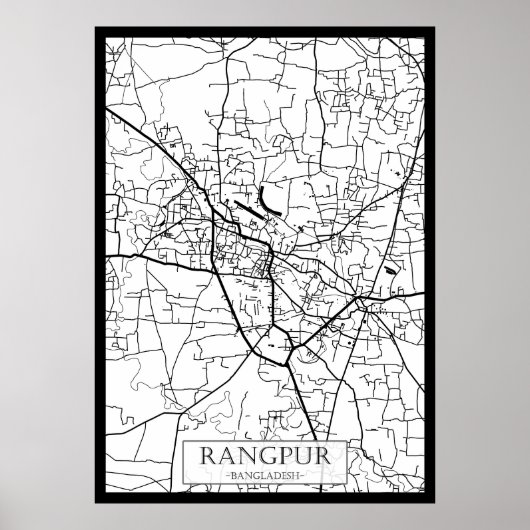 Rangpur Bangladesh Stadkaart Poster (Voorkant)