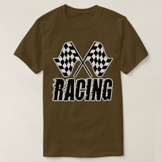Rangscheque met gecheckte vlaggen t-shirt (Design voorkant)