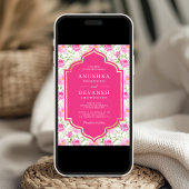 Rani Roze Bloemen Patroon Alles in een Indiase bru Kaart