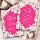 Rani Roze Bloemen Patroon Alles in een Indiase bru Kaart