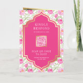 Rani Roze Bloempatroon QR-code Indiase Trouwdag (Achterkant)