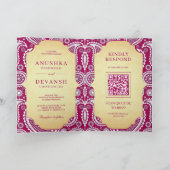  Rani Roze Paisley Indische QR Code Bruiloft (Binnen)