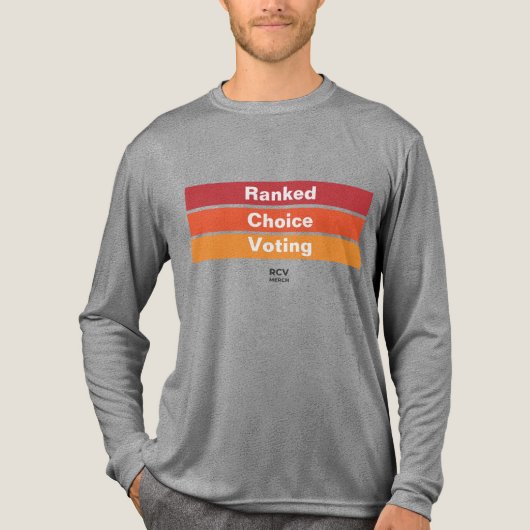 Rank Keuze Stemmen 3 Strepen Tri-Blend Shirt (Voorkant volledig)