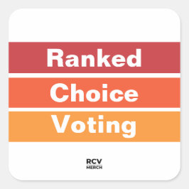 Rank Keuze Stemmen 3 Strepen Vierkante Sticker