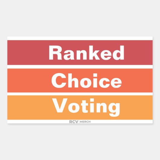 Ranked Choice Voting 3 Stripes Rechthoekige Sticker (Voorkant)