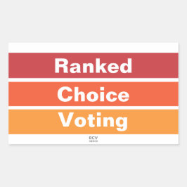 Ranked Choice Voting 3 Stripes Rechthoekige Sticker