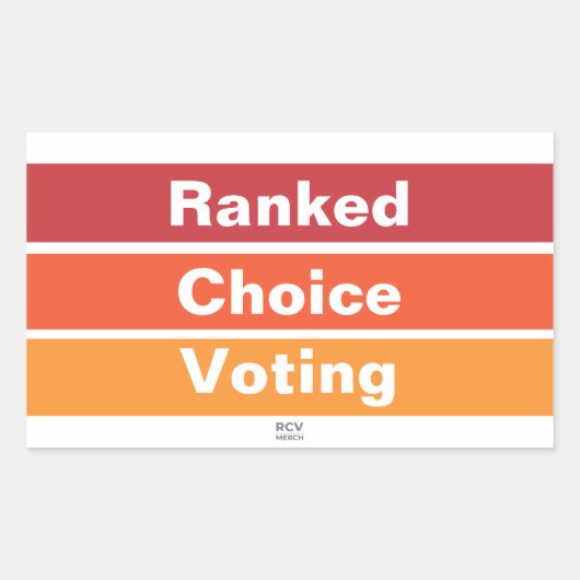 Ranked Choice Voting 3 Stripes Rechthoekige Sticker (Voorkant)