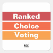 Ranked Choice Voting 3 Stripes Vierkante Sticker (Voorkant)