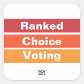 Ranked Choice Voting 3 Stripes Vierkante Sticker (Voorkant)