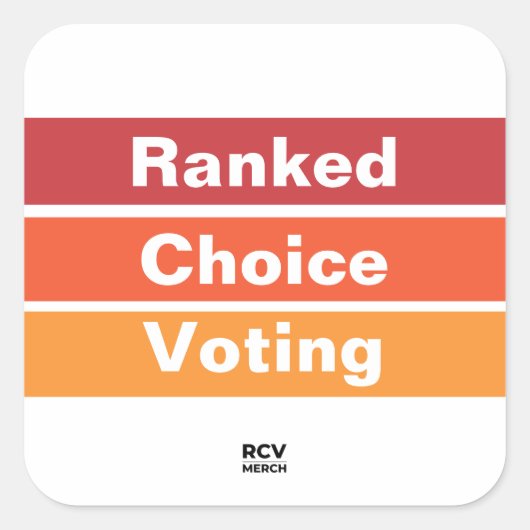Ranked Choice Voting 3 Stripes Vierkante Sticker (Voorkant)