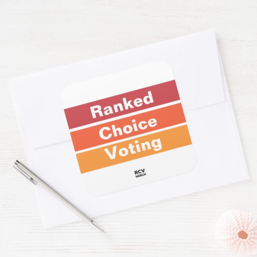 Ranked Choice Voting 3 Stripes Vierkante Sticker (Envelop)