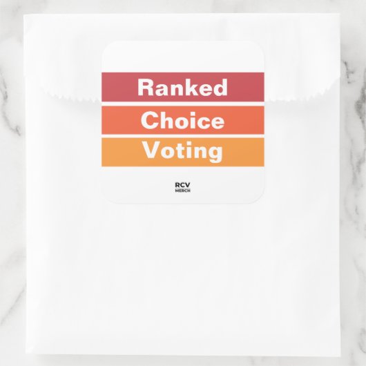 Ranked Choice Voting 3 Stripes Vierkante Sticker (Tas)