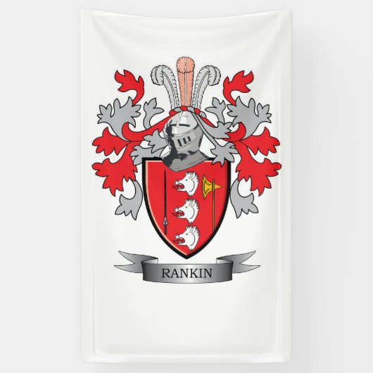 Rankin Family Crest Coat of Arms Spandoek (Verticaal)