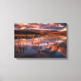Rannoch Moor Black Mount Oranje Gloed Canvas Afdruk