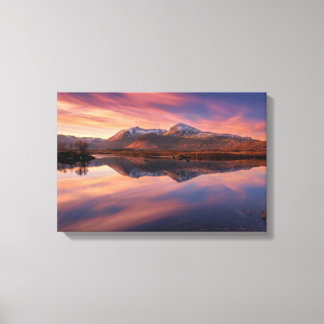 Rannoch Moor Roze Zonsondergang in Maart Canvas Afdruk