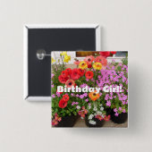 Rannunculus Lente Bollen Bloemen Bloemen Vierkante Button 5,1 Cm (Voorkant /achterkant)