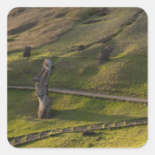 Rano Raraku, Rapa Nui, Paaseiland, Chili Vierkante Sticker