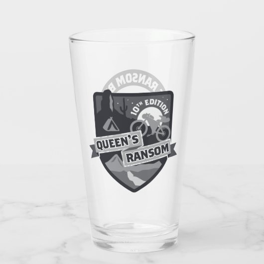 Ransom 10th Edition Pint Glass, koningin Glas (Achterkant)