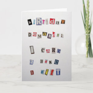 Ransom-achtige verjaardagskaart kaart