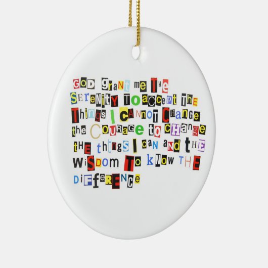 Ransom Note Serenity Prayer Keramisch Ornament (Rechts)