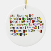 Ransom Note Serenity Prayer Keramisch Ornament (Voorkant)