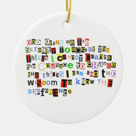 Ransom Note Serenity Prayer Keramisch Ornament (Voorkant)