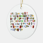 Ransom Note Serenity Prayer Keramisch Ornament (Links)