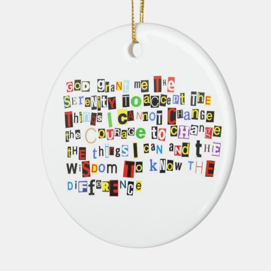 Ransom Note Serenity Prayer Keramisch Ornament (Links)
