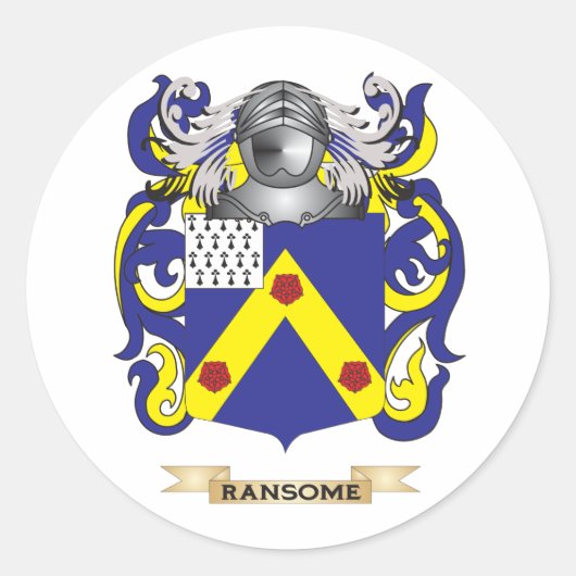 Ransome Wapen (Family Crest) Ronde Sticker (Voorkant)