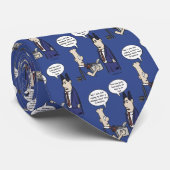 Rant Cartoon Blue Necktie Stropdas (Opgerold)