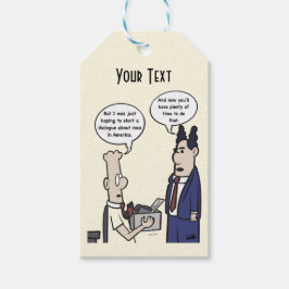 Rant Cartoon Geel Gift Label Cadeaulabel