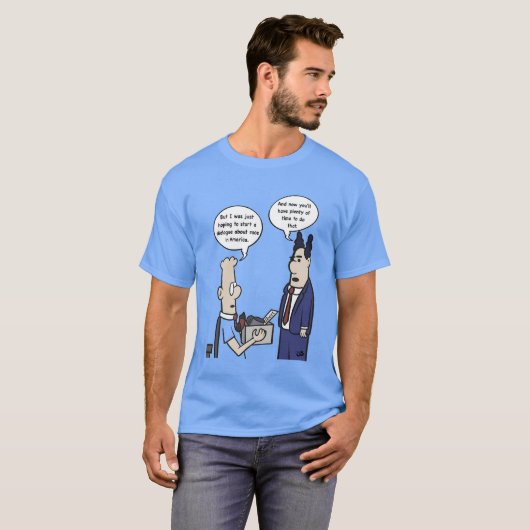 Rant Cartoon Mannen Blue T-Shirt (Voorkant volledig)