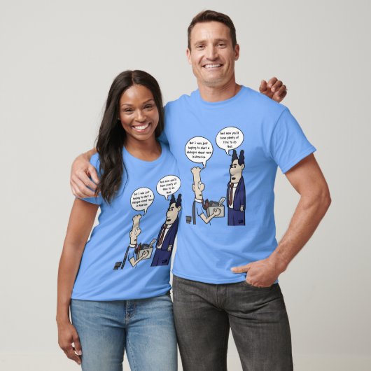 Rant Cartoon Mannen Blue T-Shirt (Unisex)