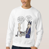 Rant Cartoon Mannen White Sweatshirt (Voorkant)
