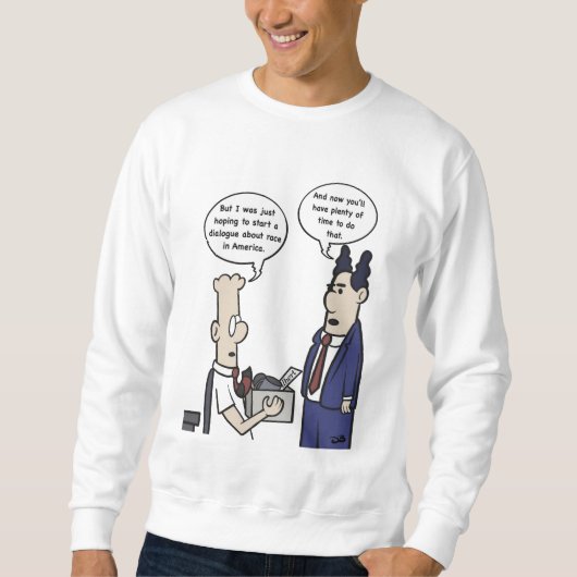 Rant Cartoon Mannen White Sweatshirt (Voorkant)