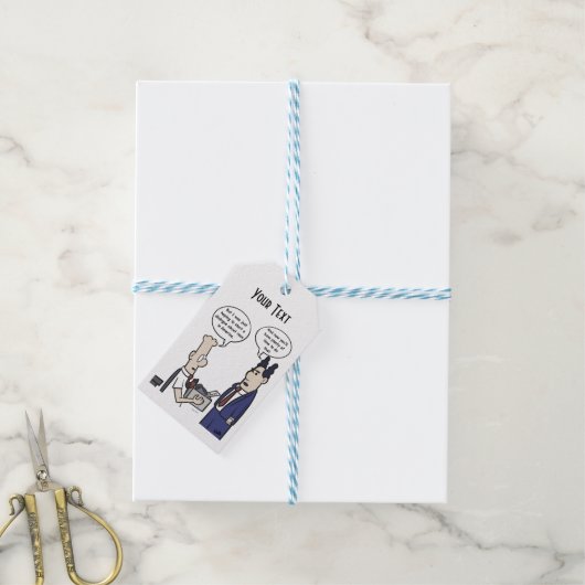 Rant Cartoon White Gift Label Cadeaulabel (Met Touw)